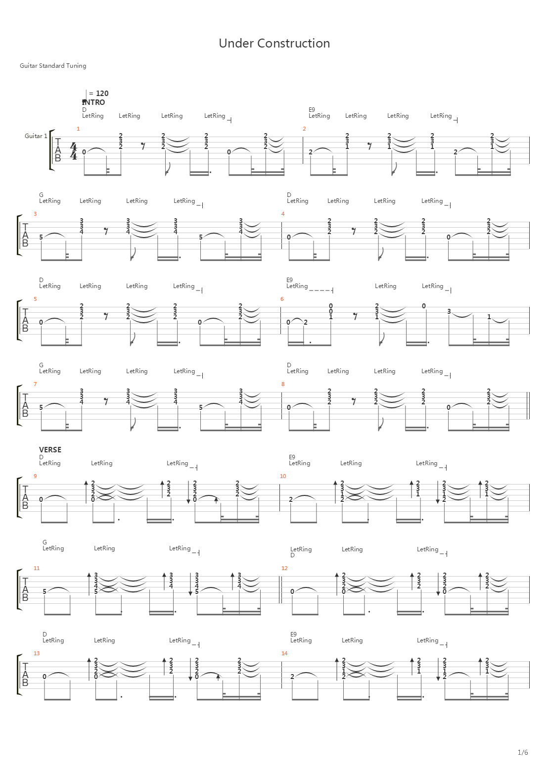 Under Construction吉他谱