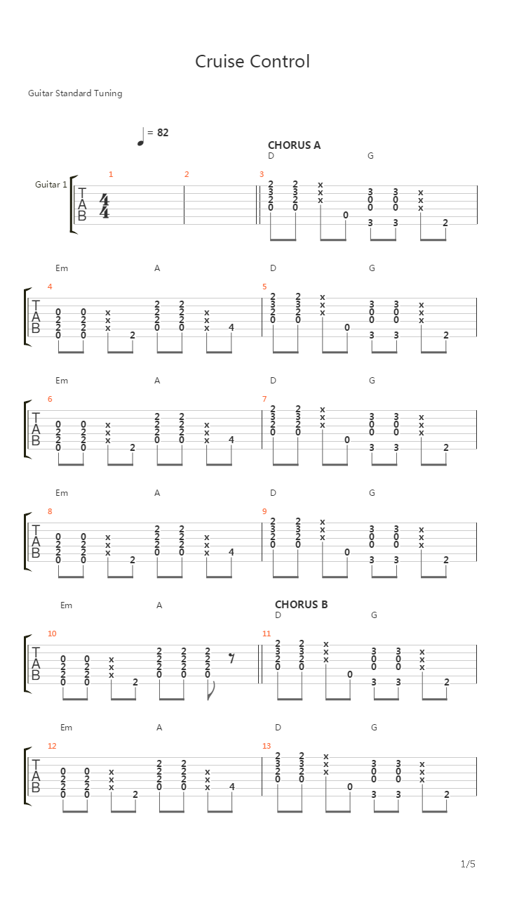 Cruise Contro吉他谱