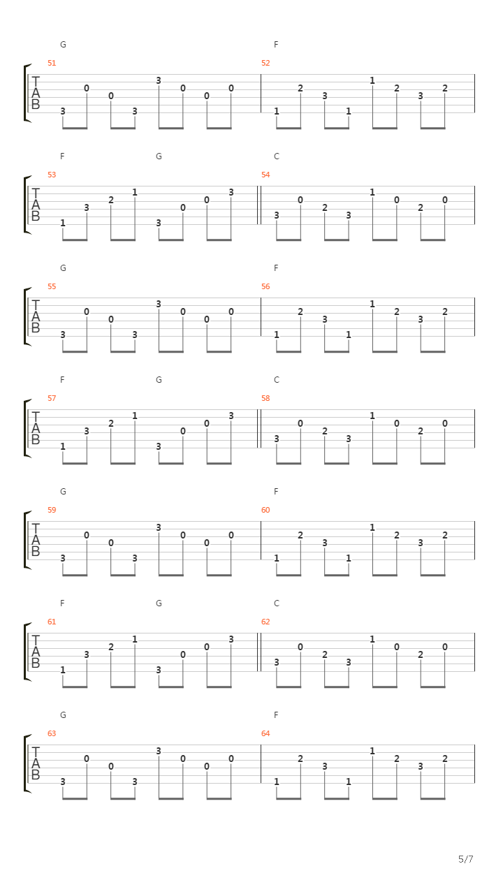 Scenic Route吉他谱