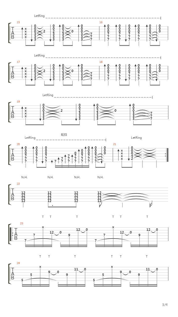 Cave(HomeStreet扒谱)吉他谱