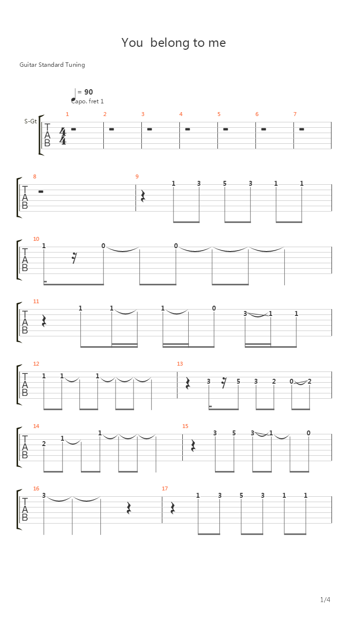 You Belong To Me吉他谱