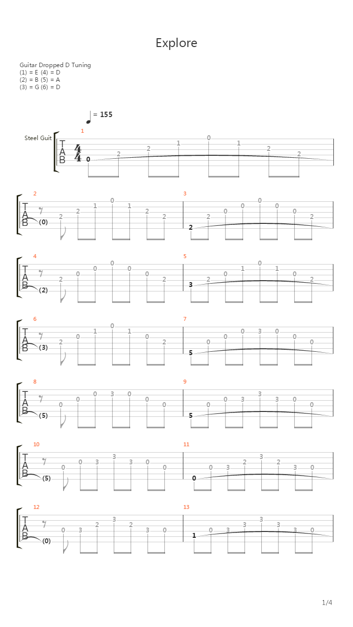 Explore吉他谱
