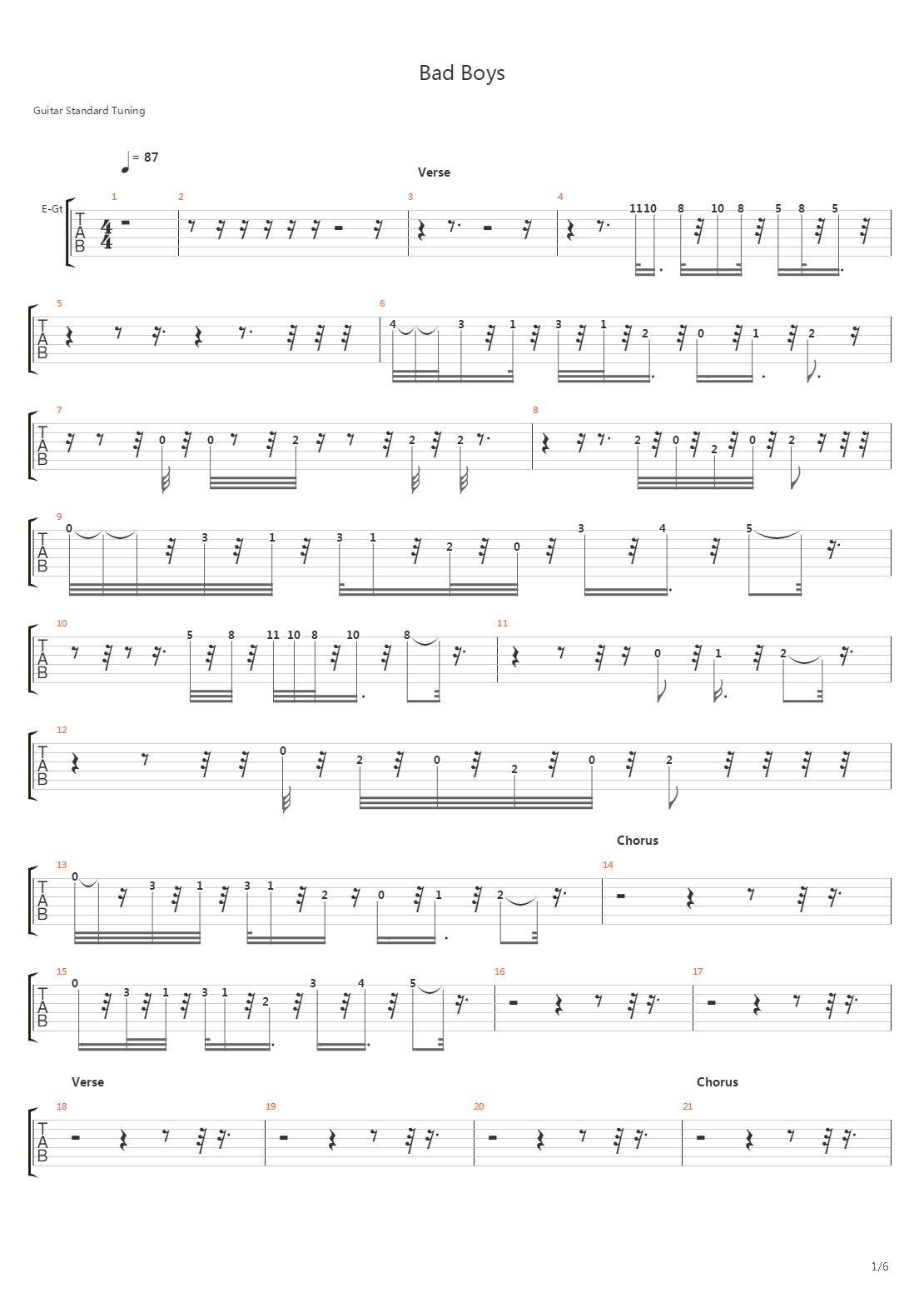 Bad Boys吉他谱