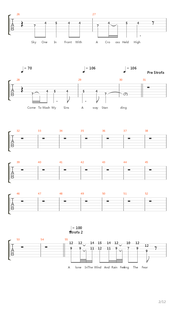 Sign Of The Cross吉他谱