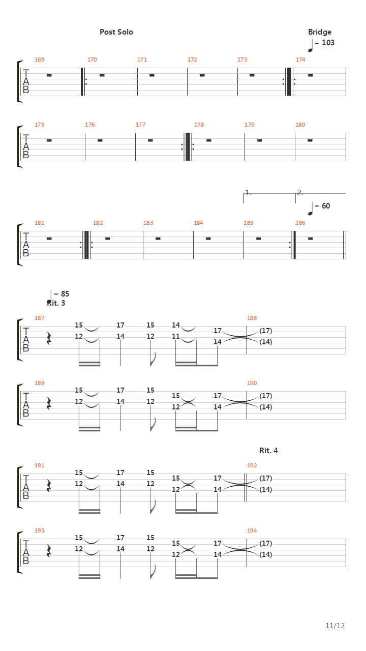 Sign Of The Cross吉他谱