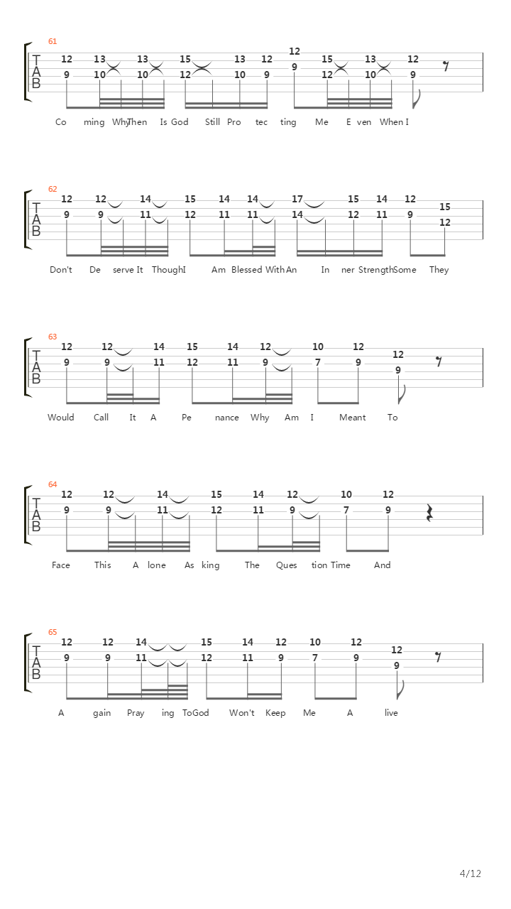 Sign Of The Cross吉他谱