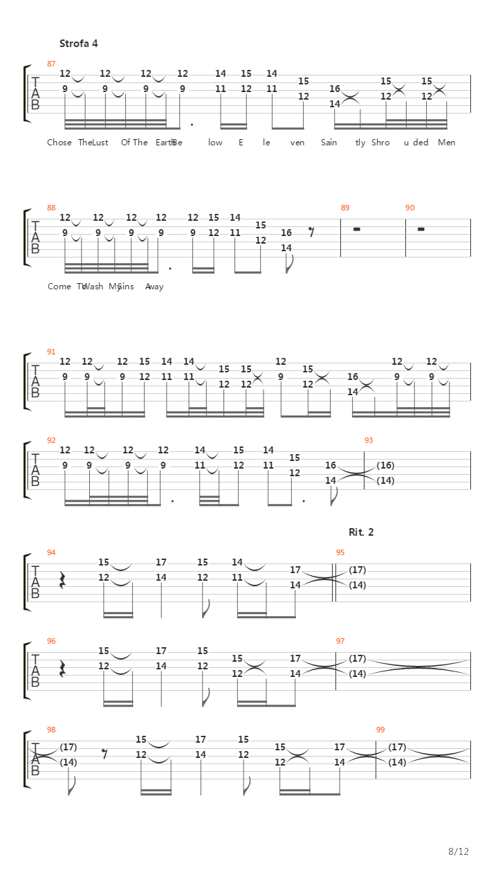 Sign Of The Cross吉他谱