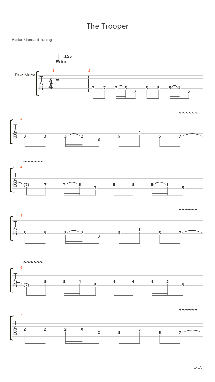 The Trooper吉他谱