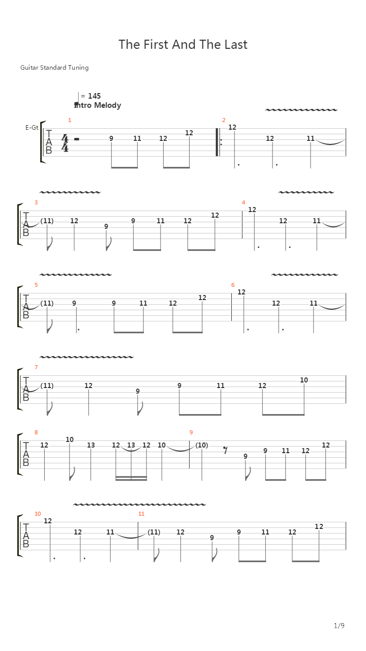 The First And The Last吉他谱