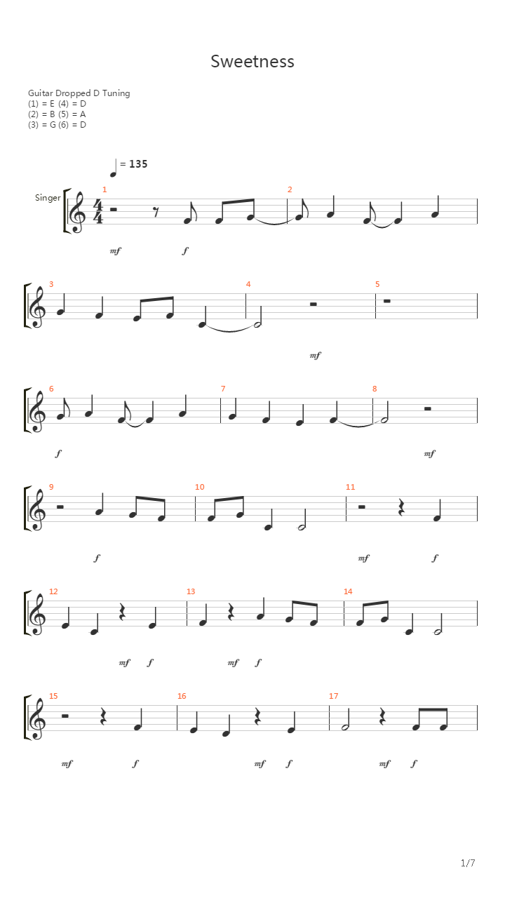 Sweetness吉他谱