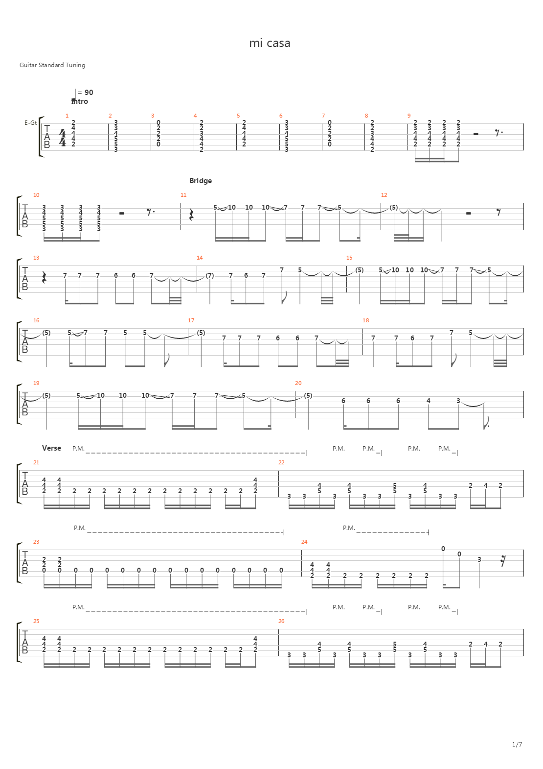 Mi Casa吉他谱