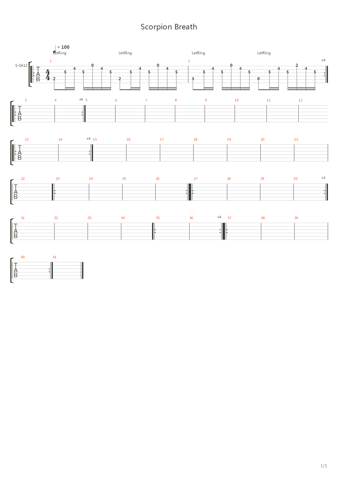 Scorpion Breath吉他谱