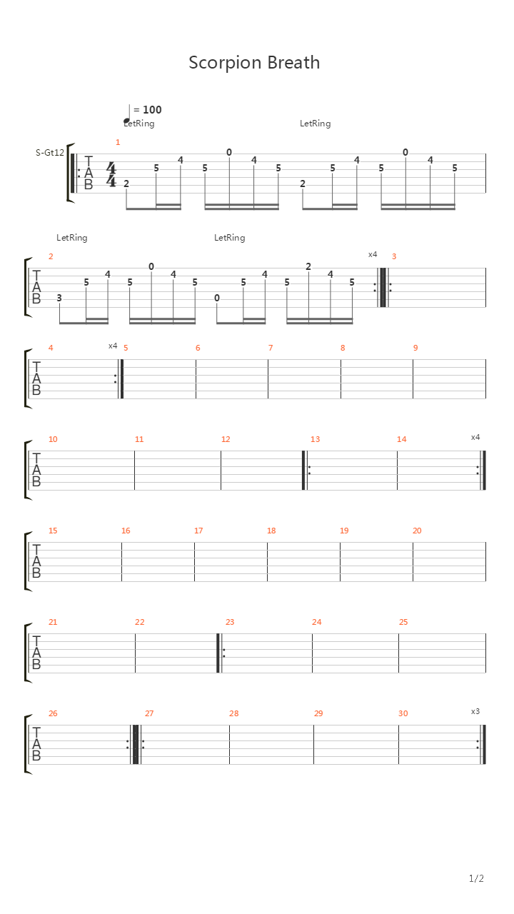 Scorpion Breath吉他谱