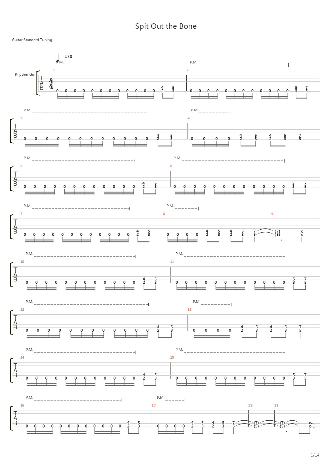 Spit Out The Bone吉他谱