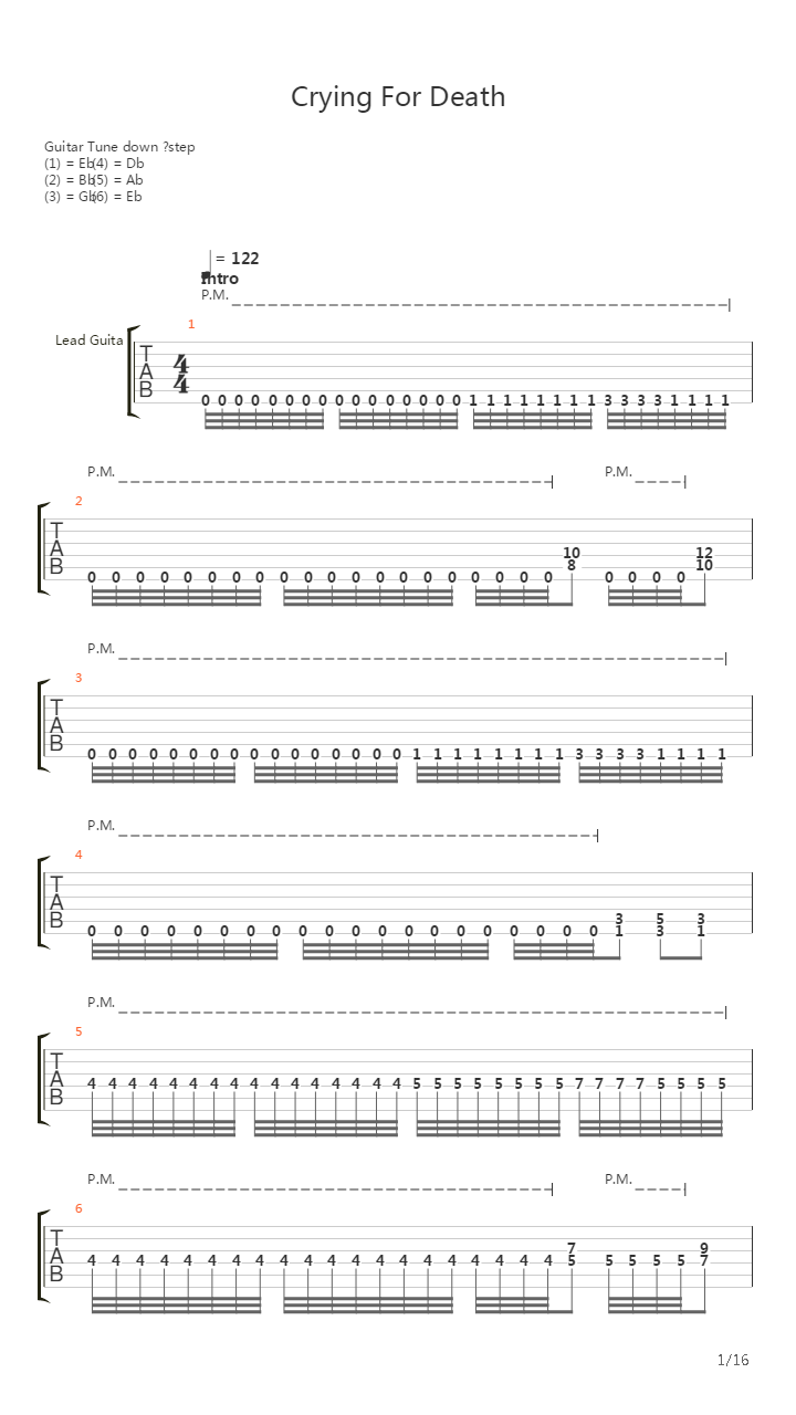 Crying For Death吉他谱