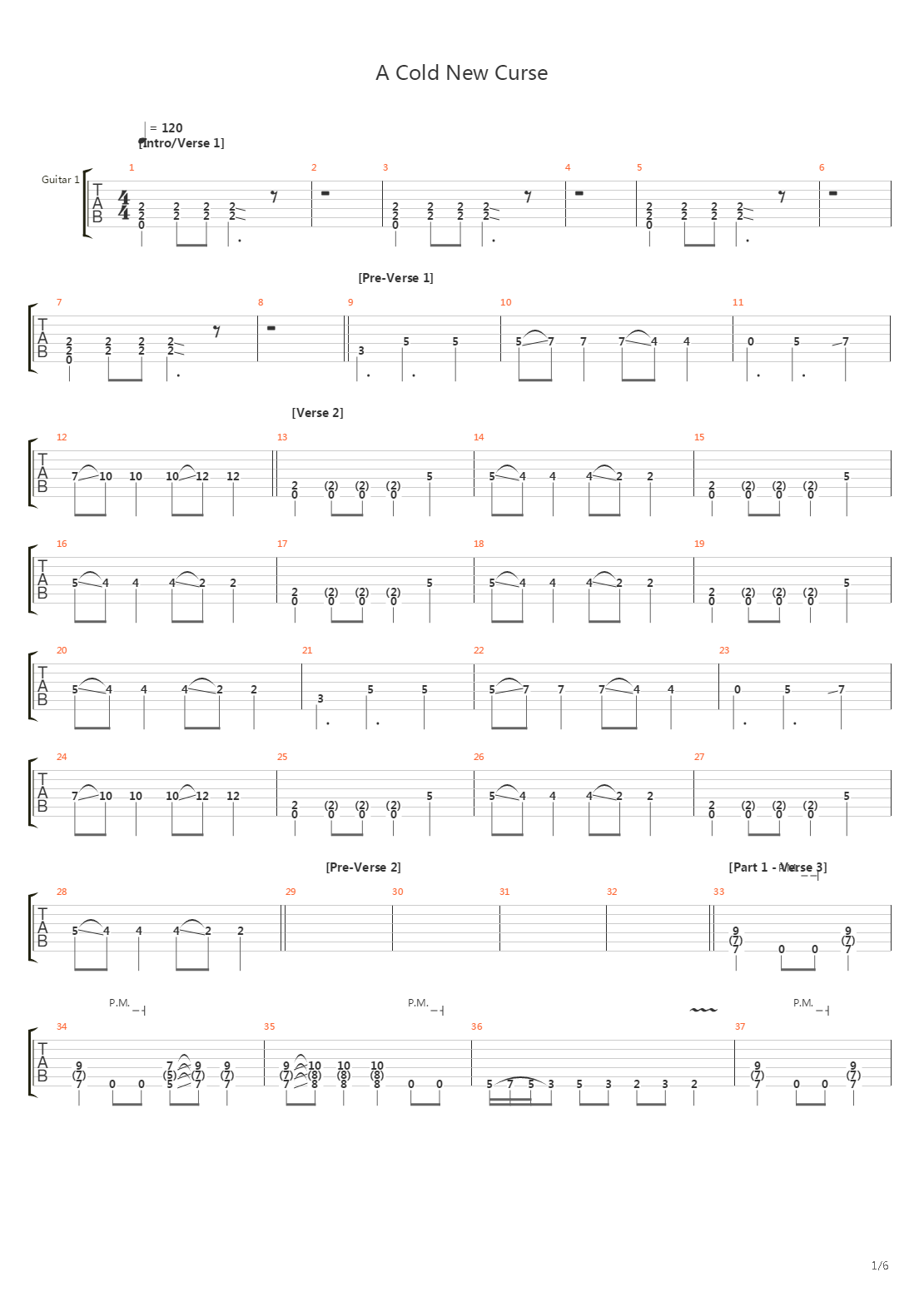 A Cold New Curse吉他谱