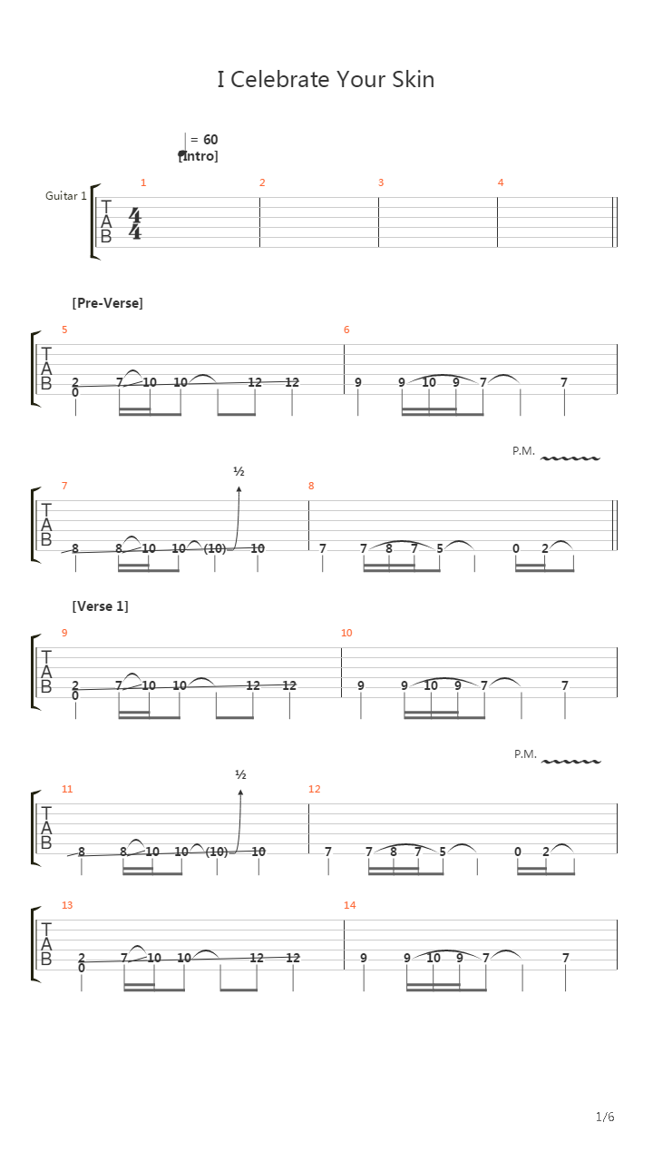 I Celebrate Your Skin吉他谱