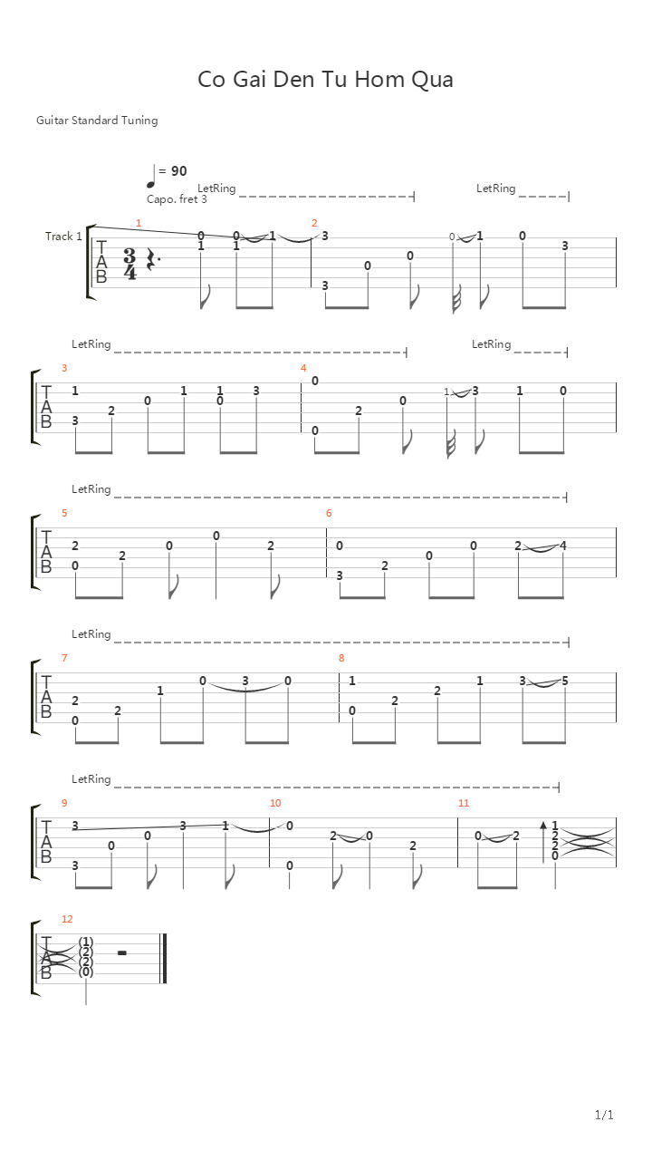 Co Gai Den Tu Hom Qua吉他谱