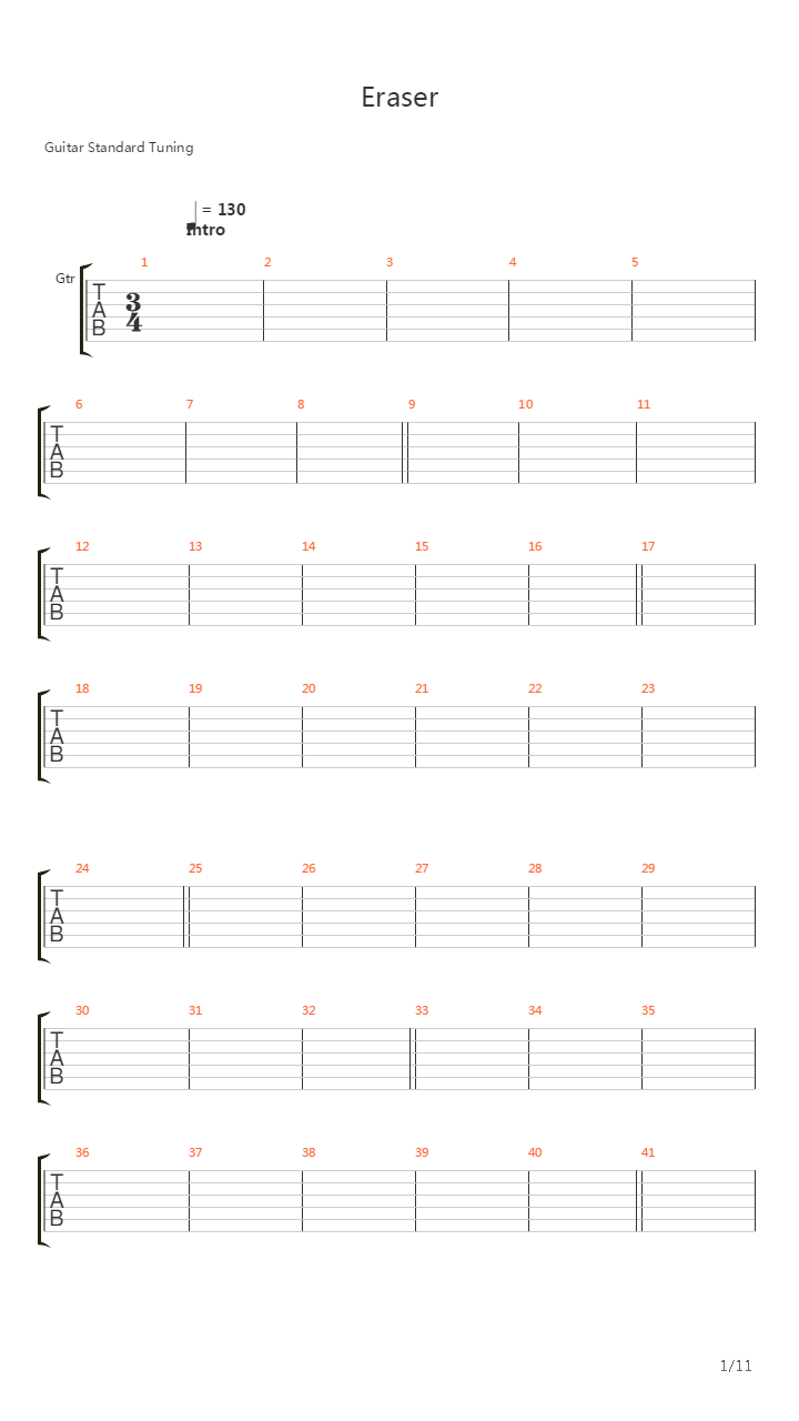 Eraser吉他谱