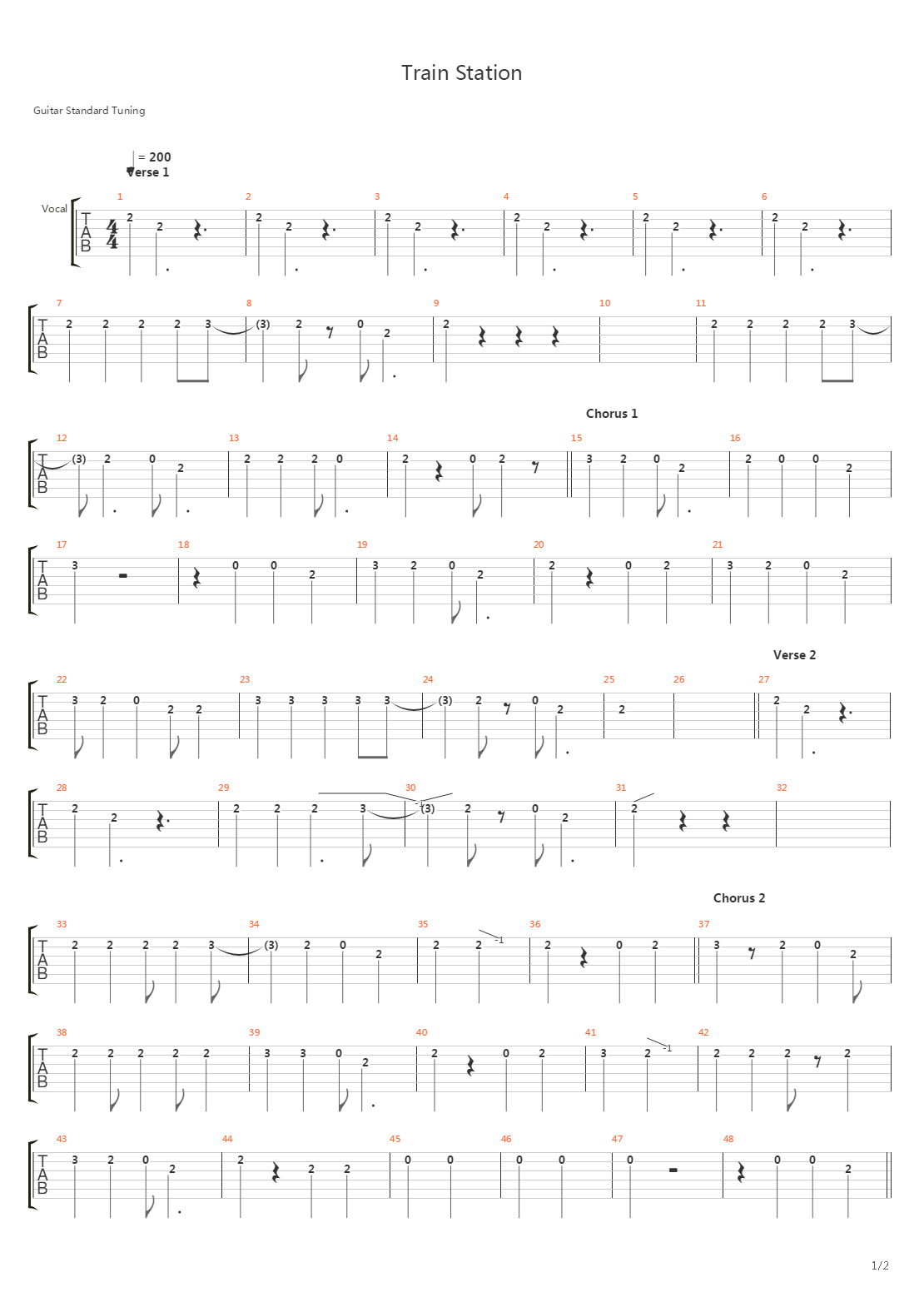 Train Station吉他谱