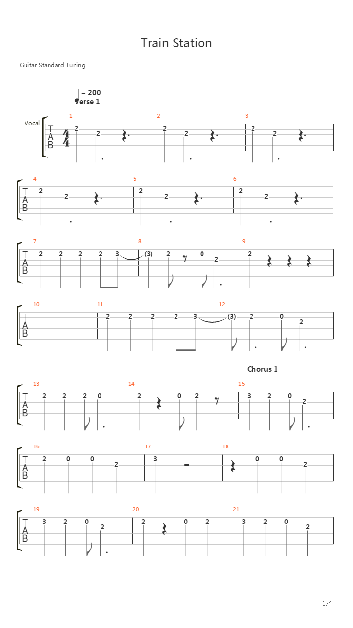 Train Station吉他谱