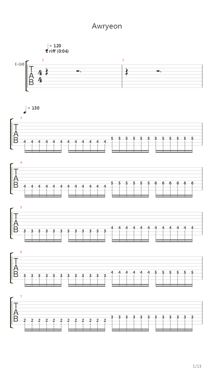 Awryeon吉他谱