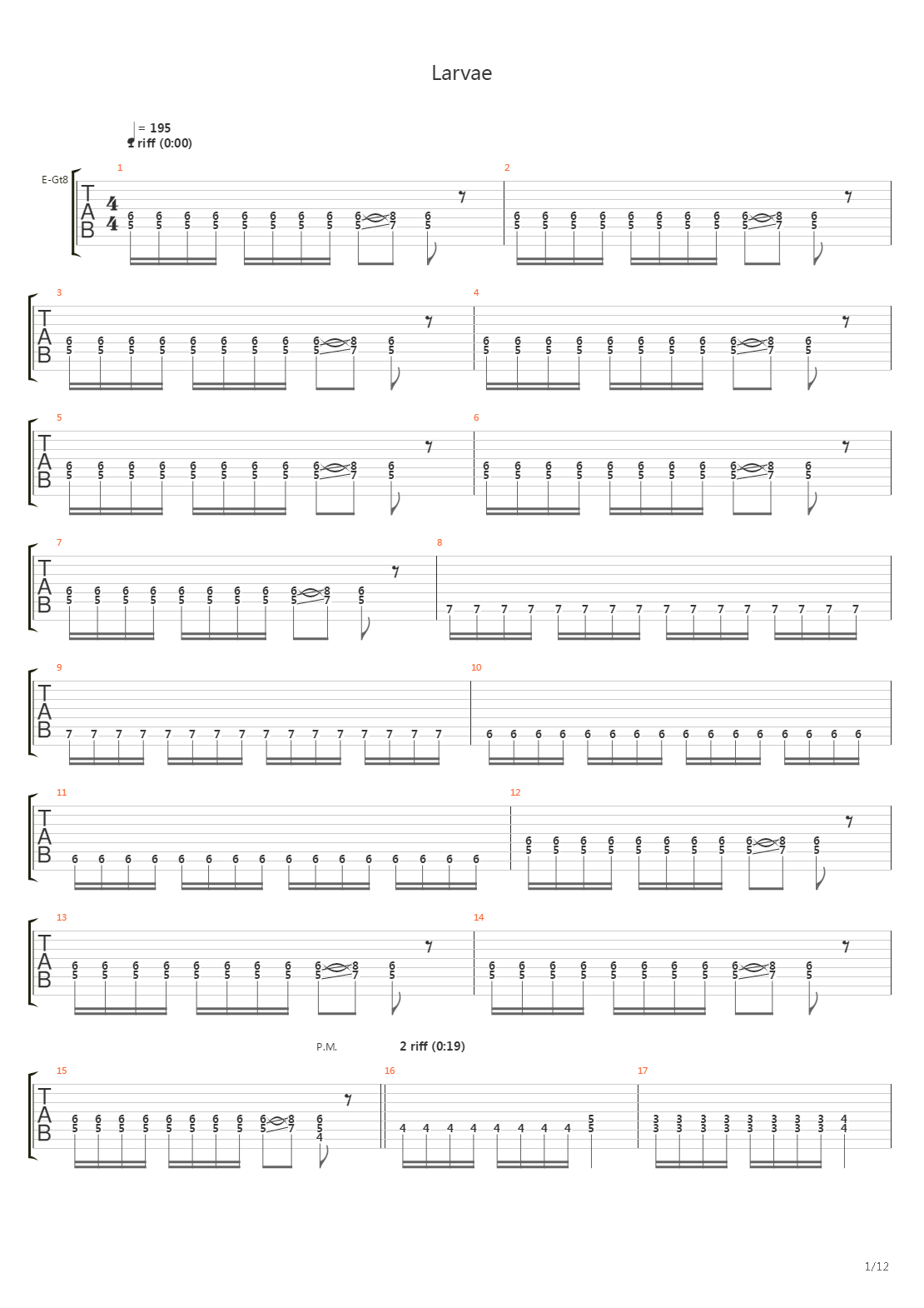 Larvae吉他谱