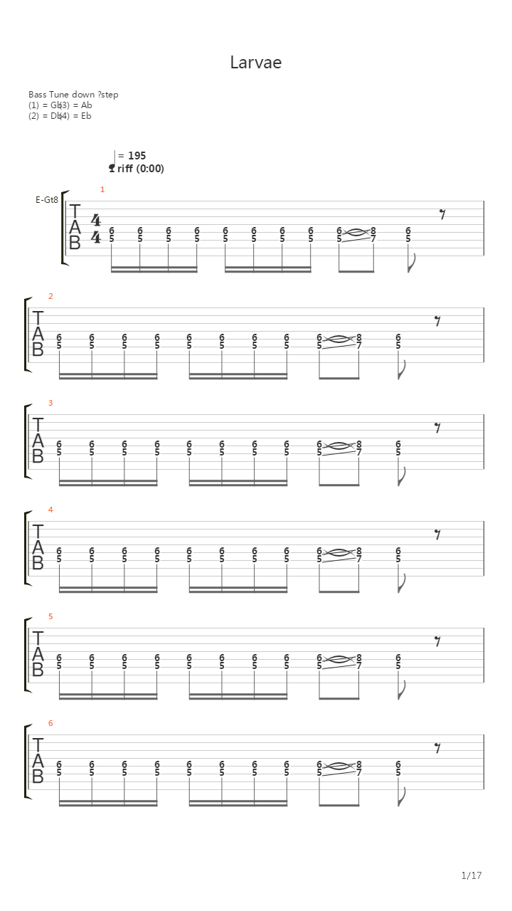 Larvae吉他谱