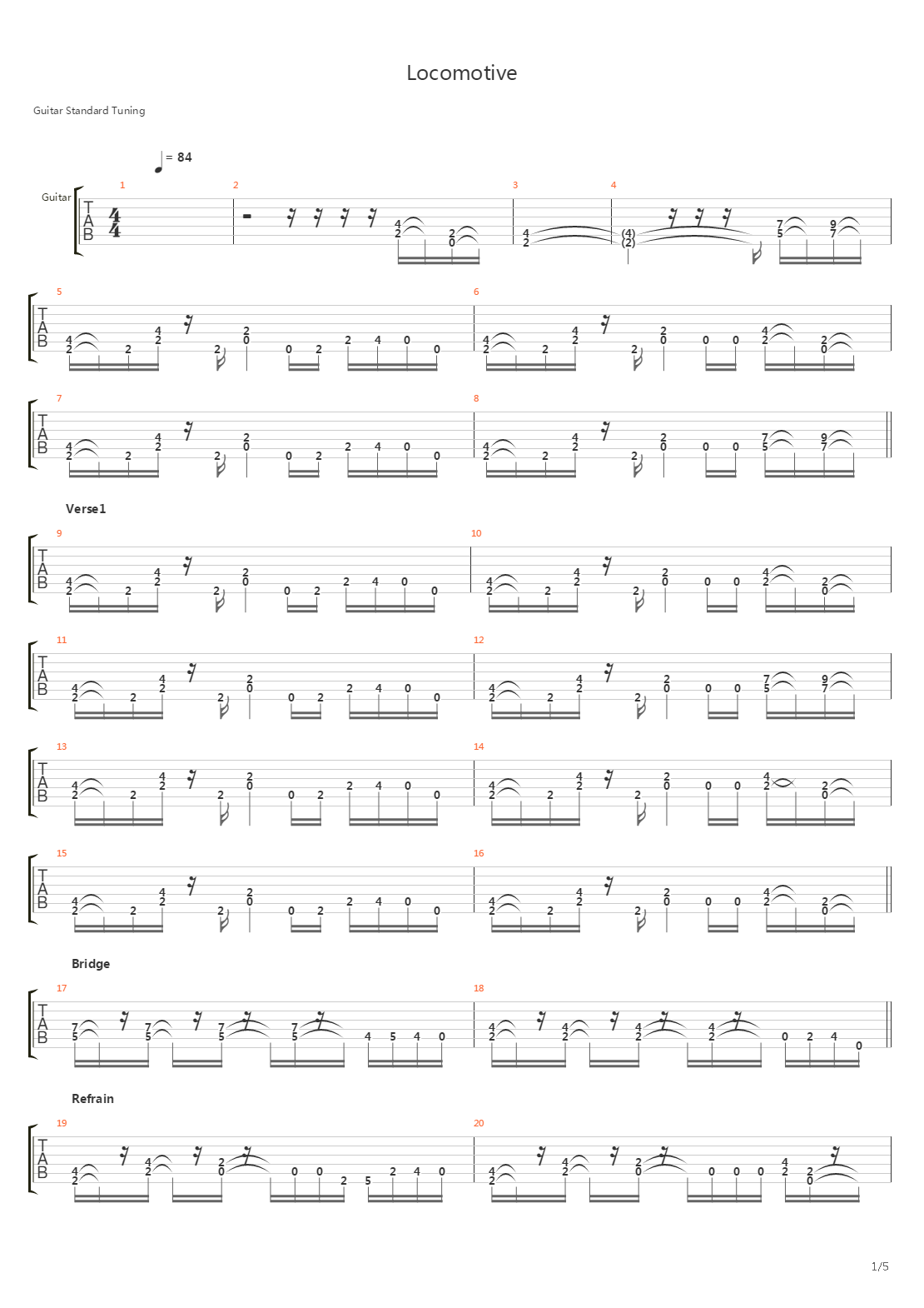 Locomotive吉他谱