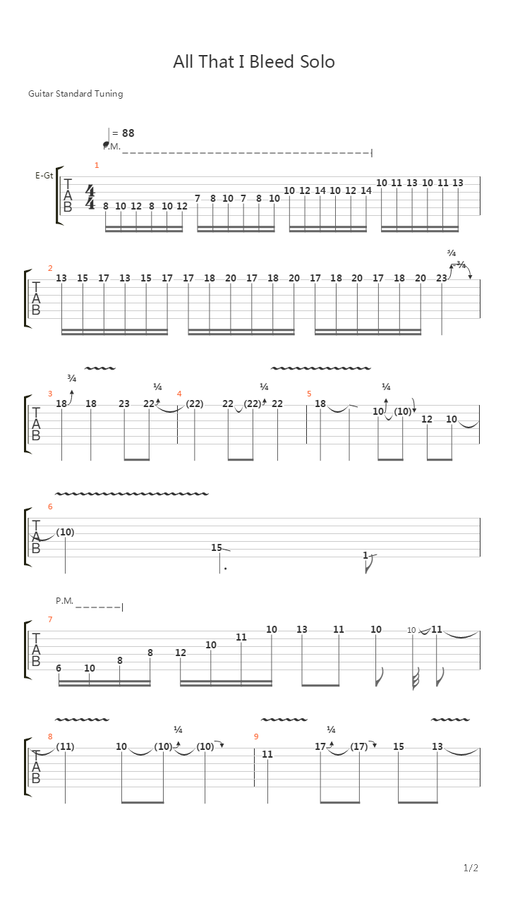 All That I Bleed吉他谱