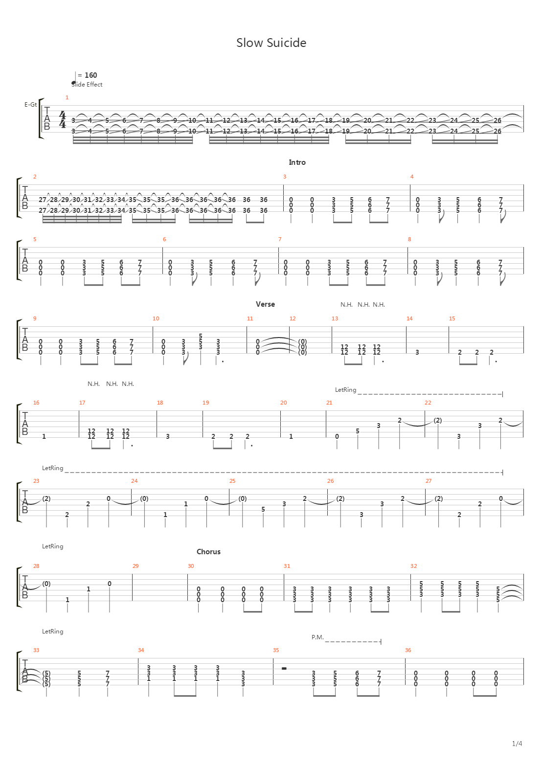 Slow Suicide吉他谱