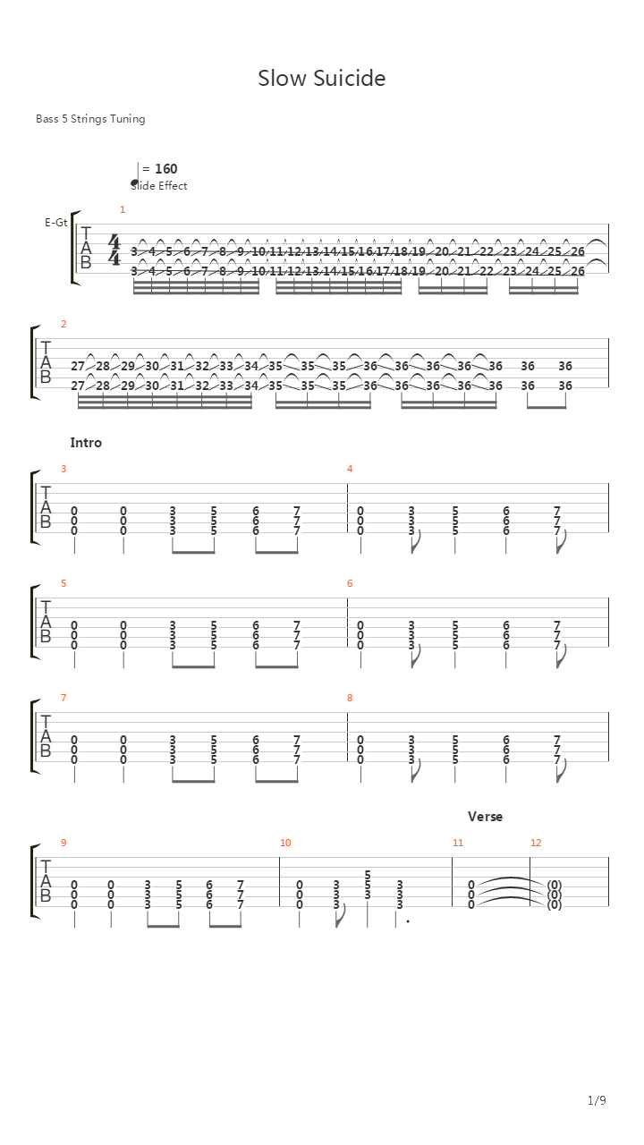 Slow Suicide吉他谱