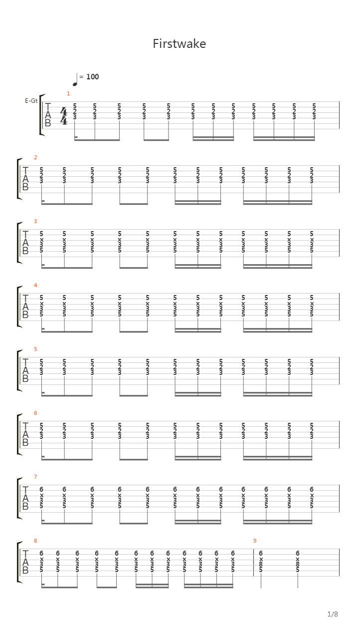 Firstwake吉他谱