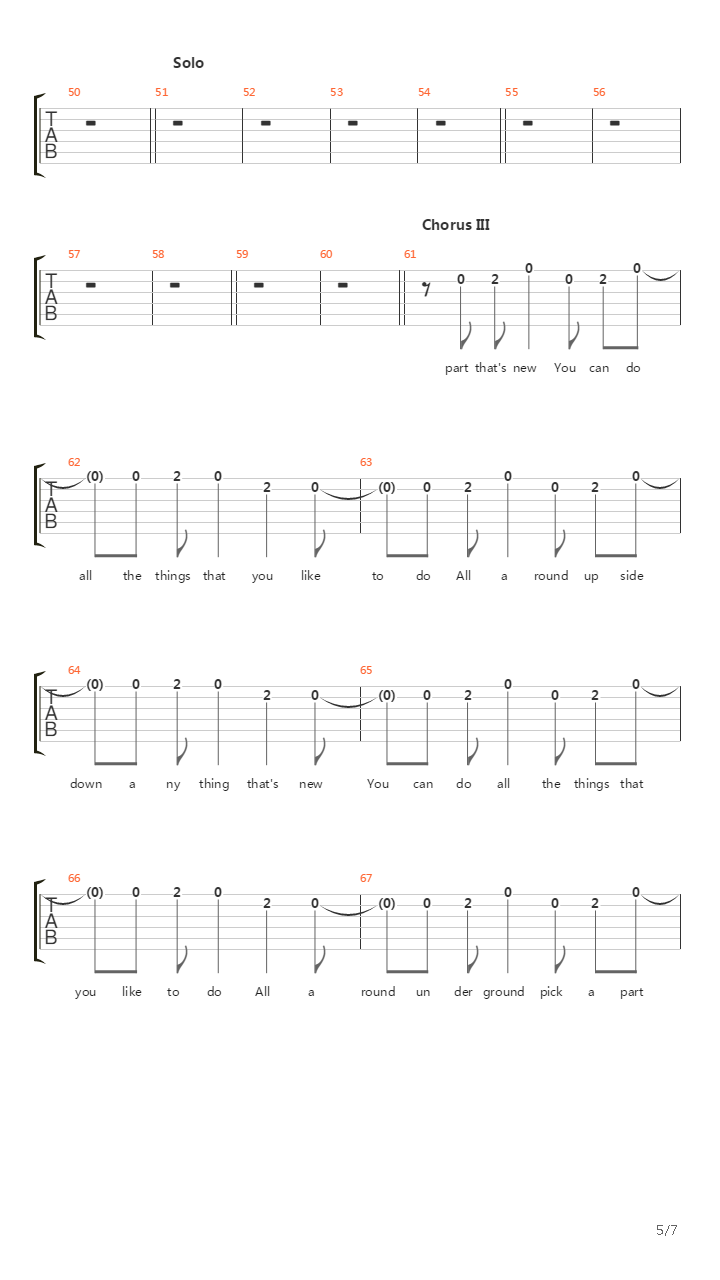 Pick A Part Thats New吉他谱