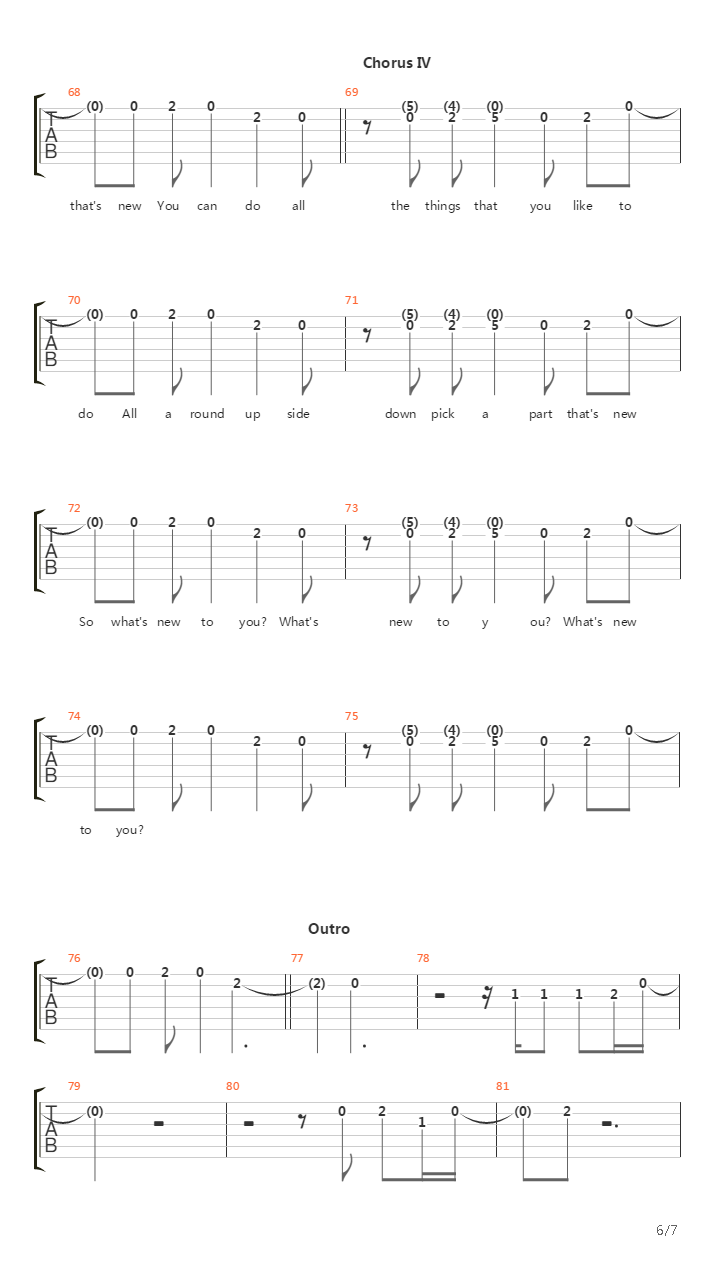 Pick A Part Thats New吉他谱