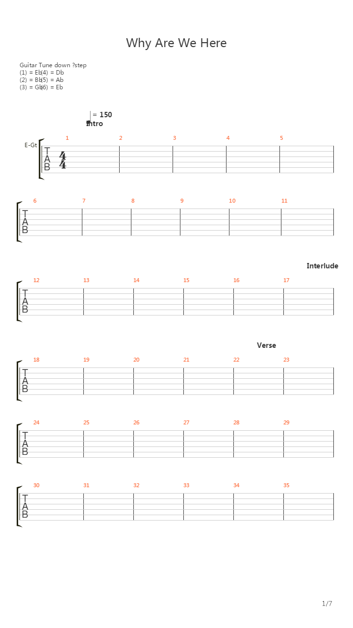Why Are We Here吉他谱