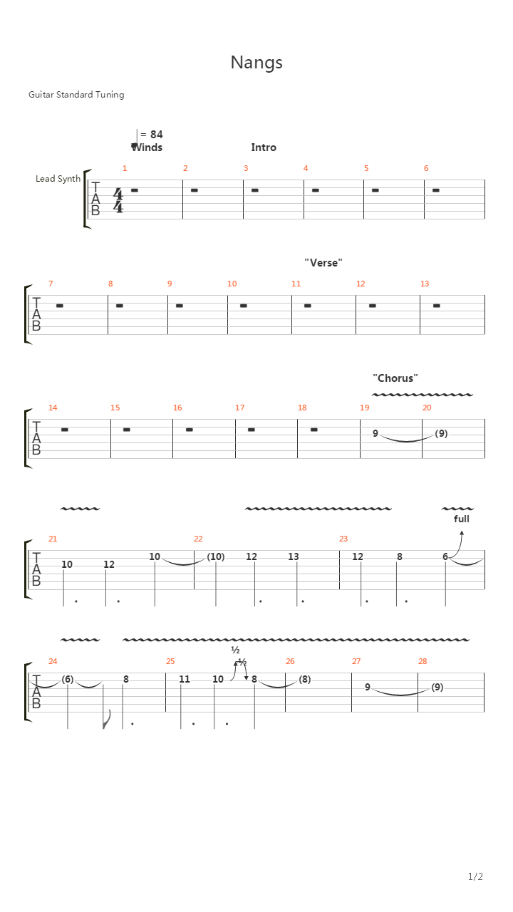 Nangs吉他谱