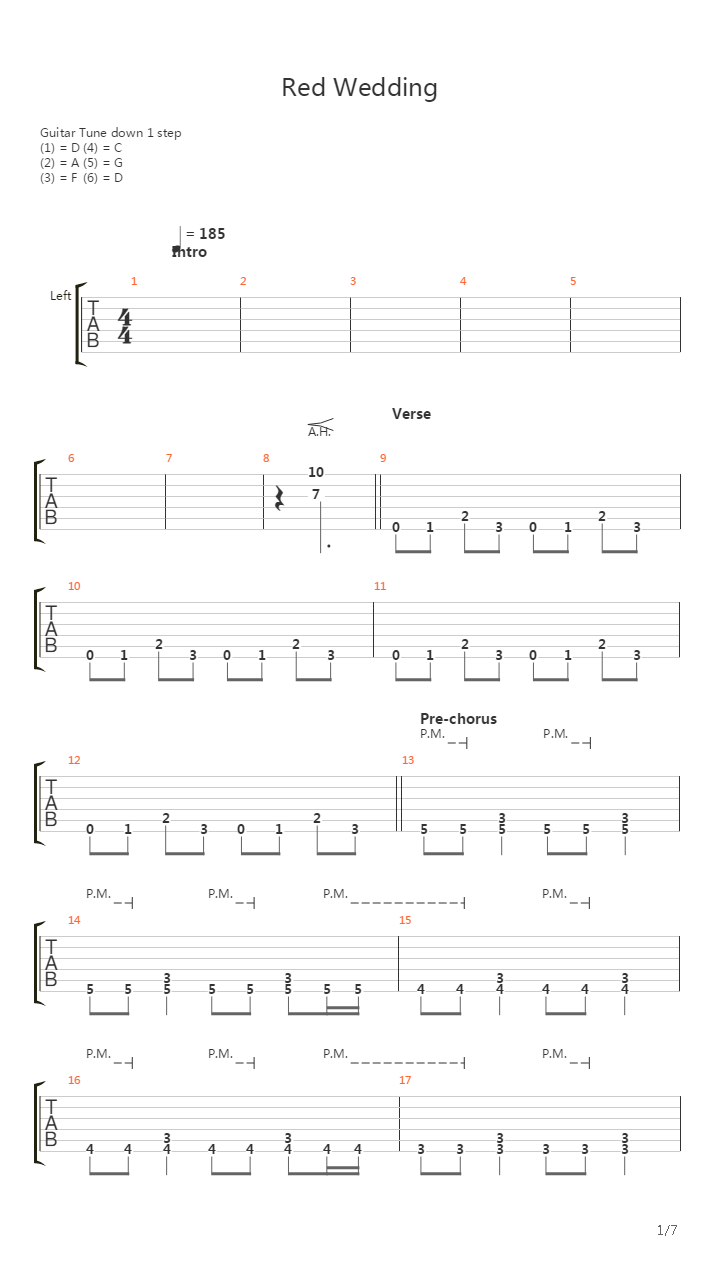 Red Wedding吉他谱