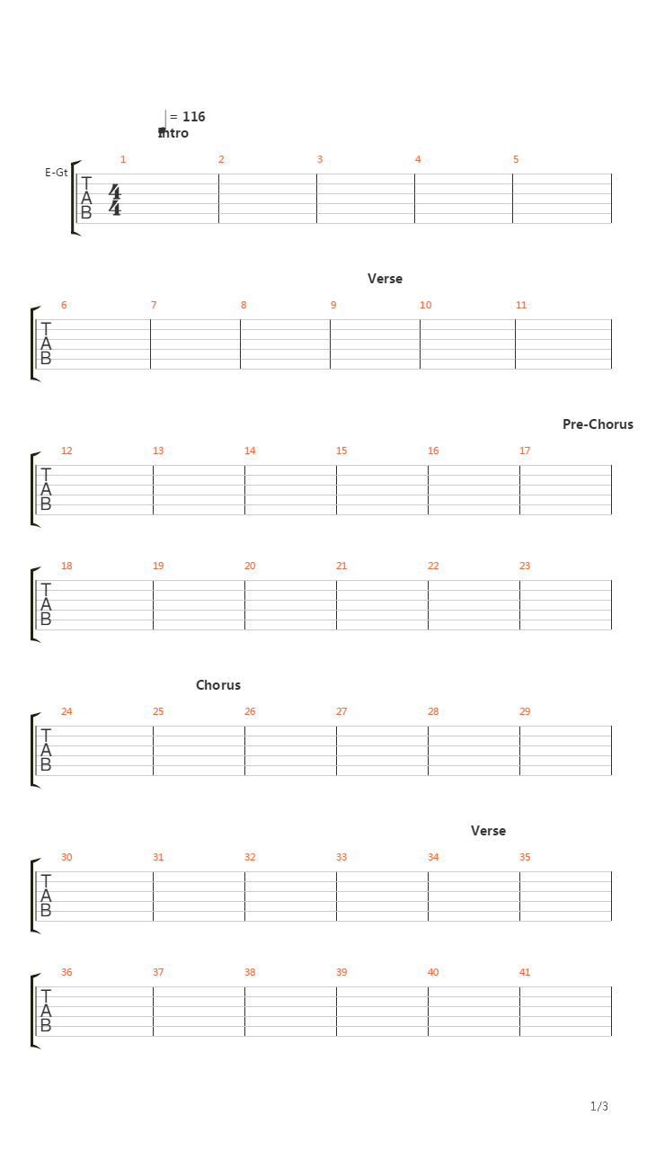 Down吉他谱