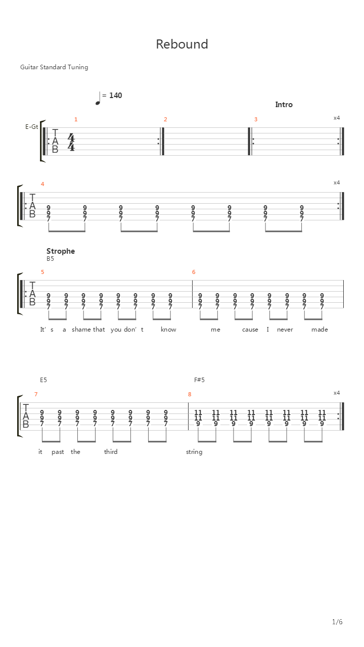 Rebound吉他谱