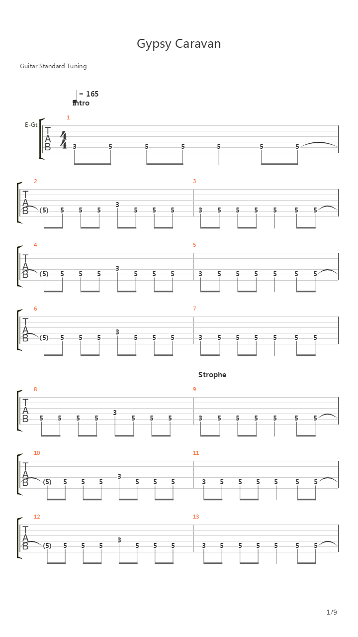 Gypsy Caravan吉他谱