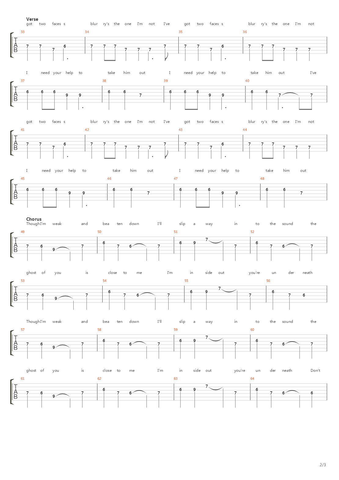 Goner吉他谱