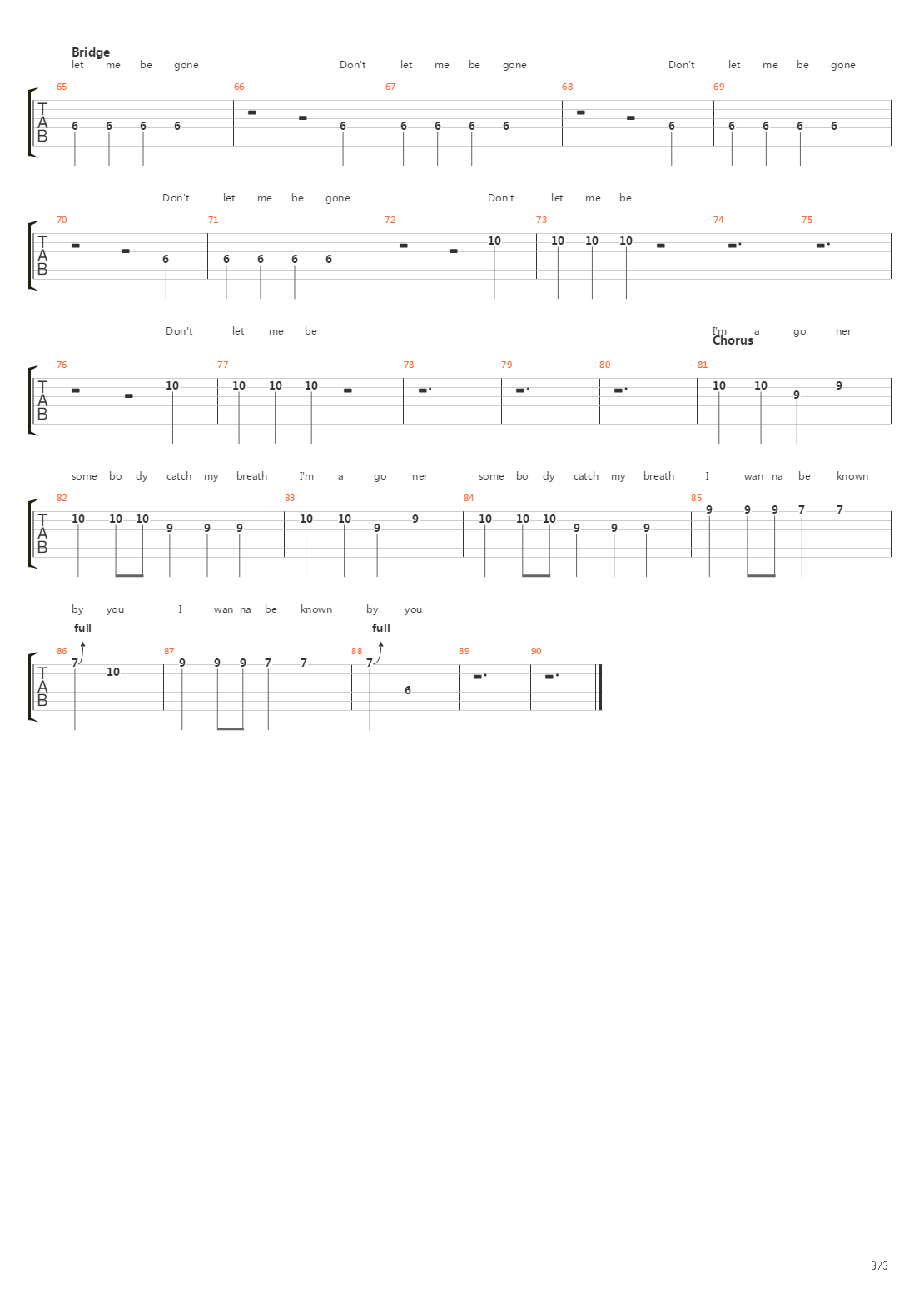 Goner吉他谱