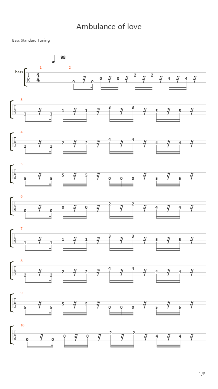 Ambulance of love吉他谱