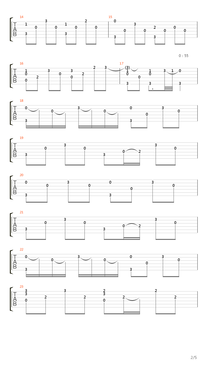 时光路口（改编by cBm）吉他谱
