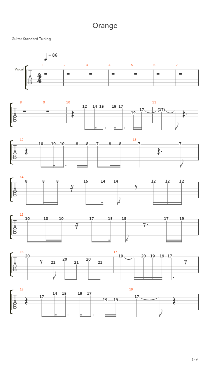 オレンジ(四月是你的谎言ED2)吉他谱