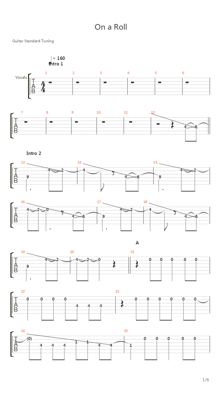 On A Roll吉他谱