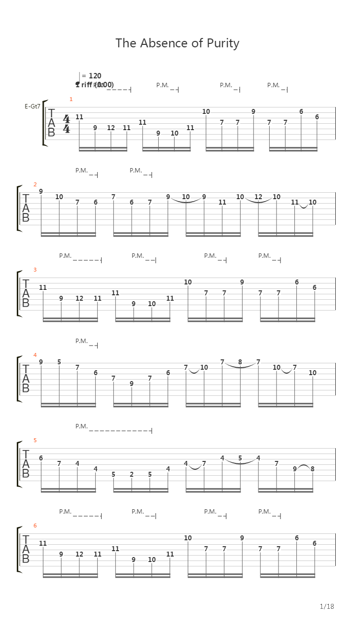 The Absence Of Purity吉他谱