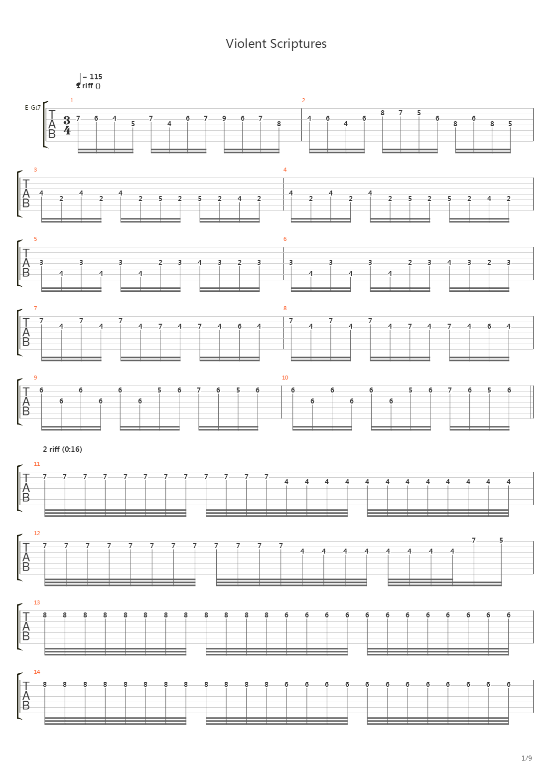 Violent Scriptures吉他谱