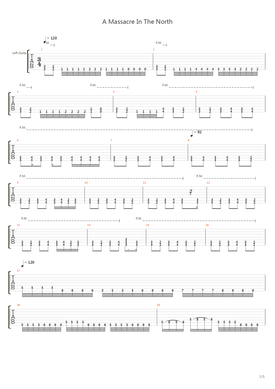 A Massacre In The North吉他谱